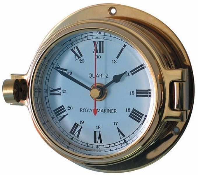 Solid Brass Channel Nautical Clock – Galway Maritime